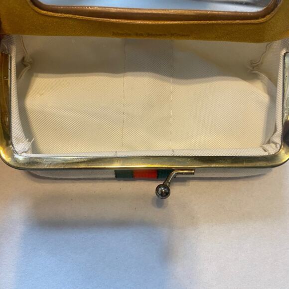 3 Stripe Vintage Travel Sewing Kit Coin Purse Compact Mirror Clutch - Picture 4 of 9